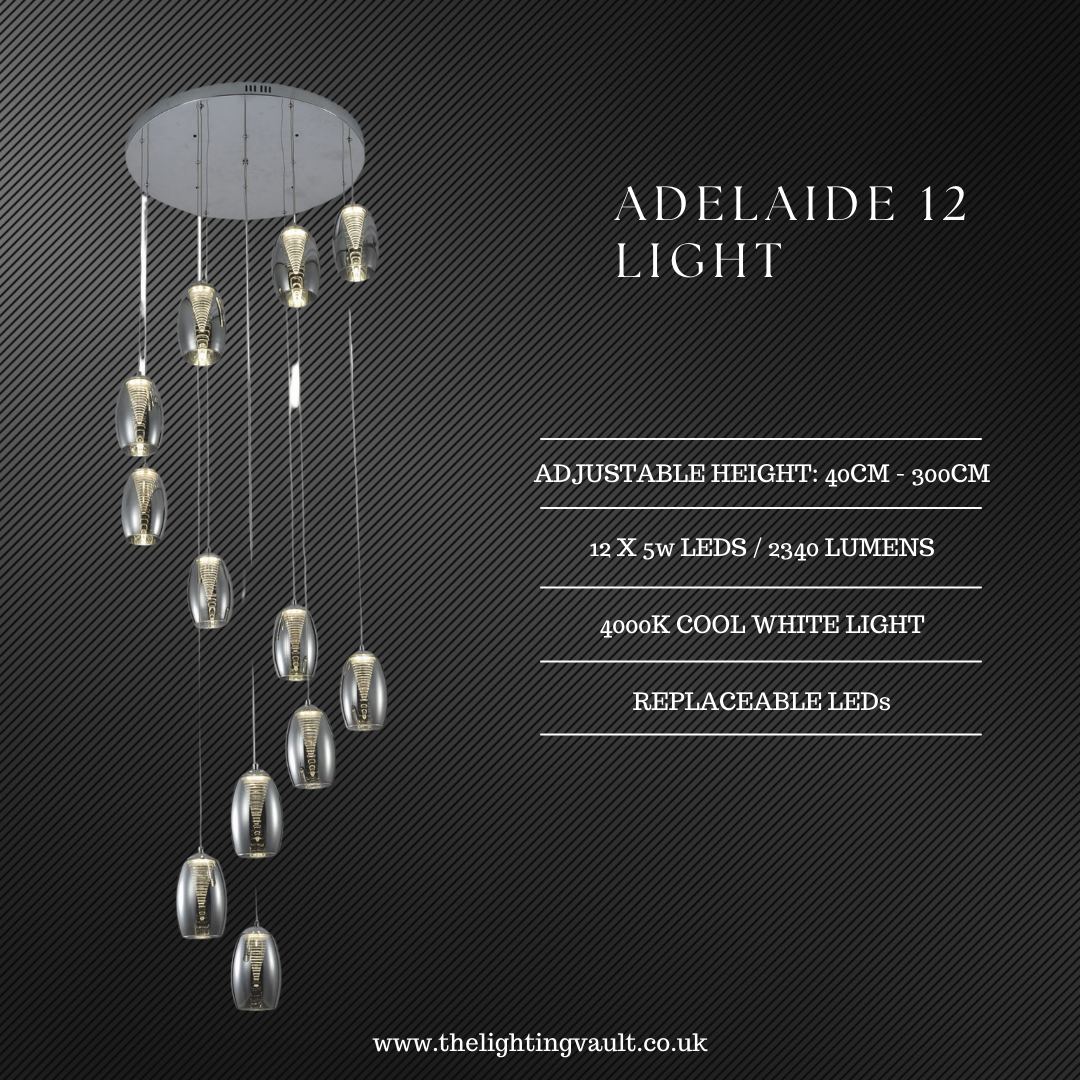 Adelaide 12-Light Spiral Pendant Chandelier