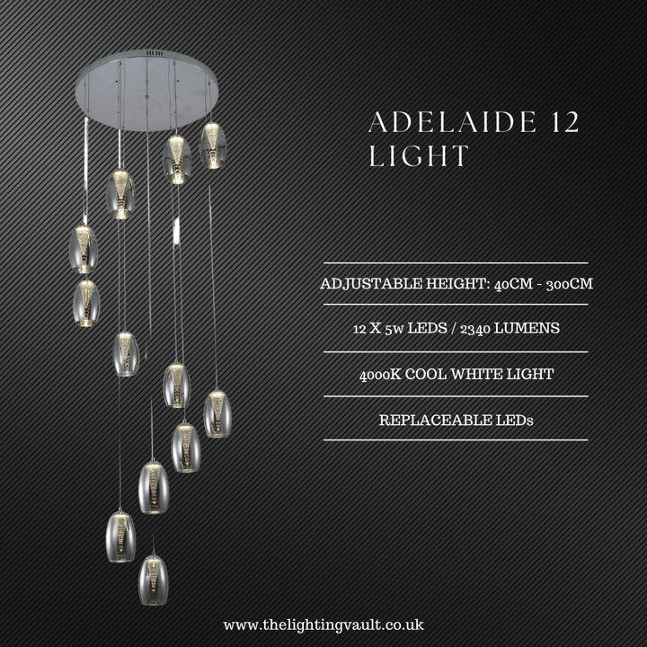 Adelaide 12-Light Spiral Pendant Chandelier