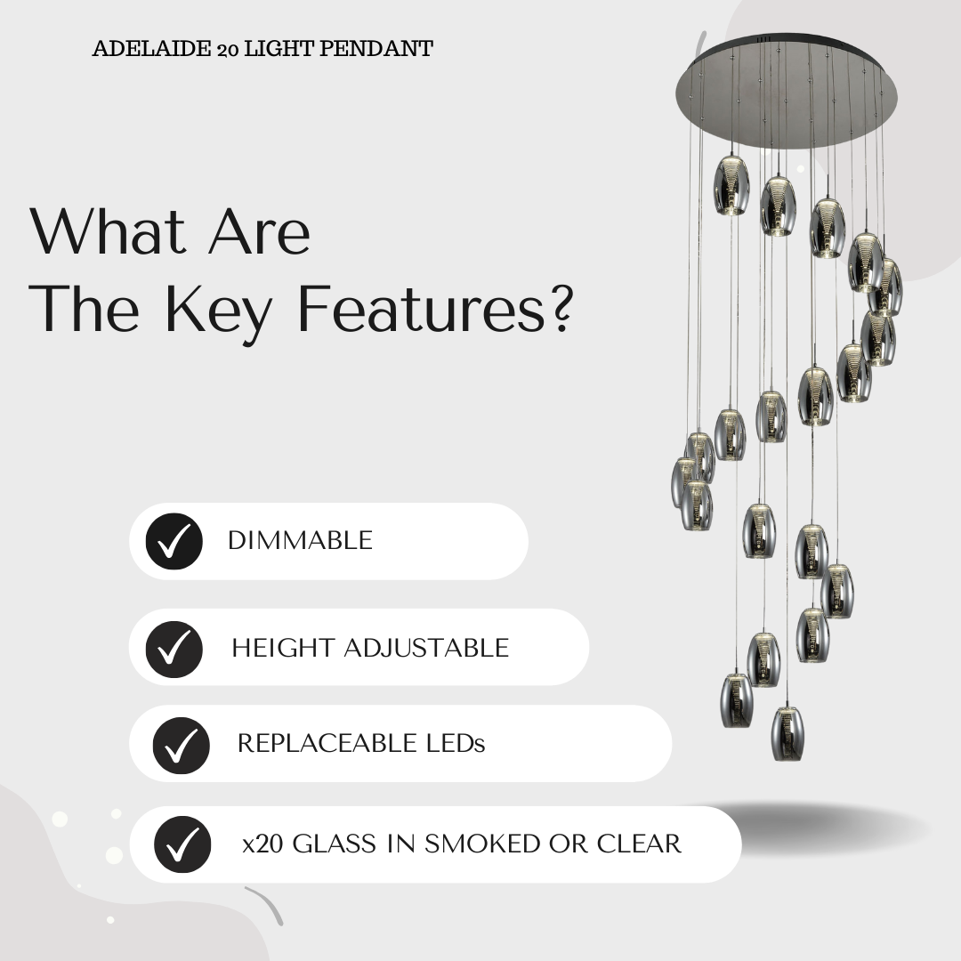 Adelaide 20-Light Spiral Stairwell Chandelier