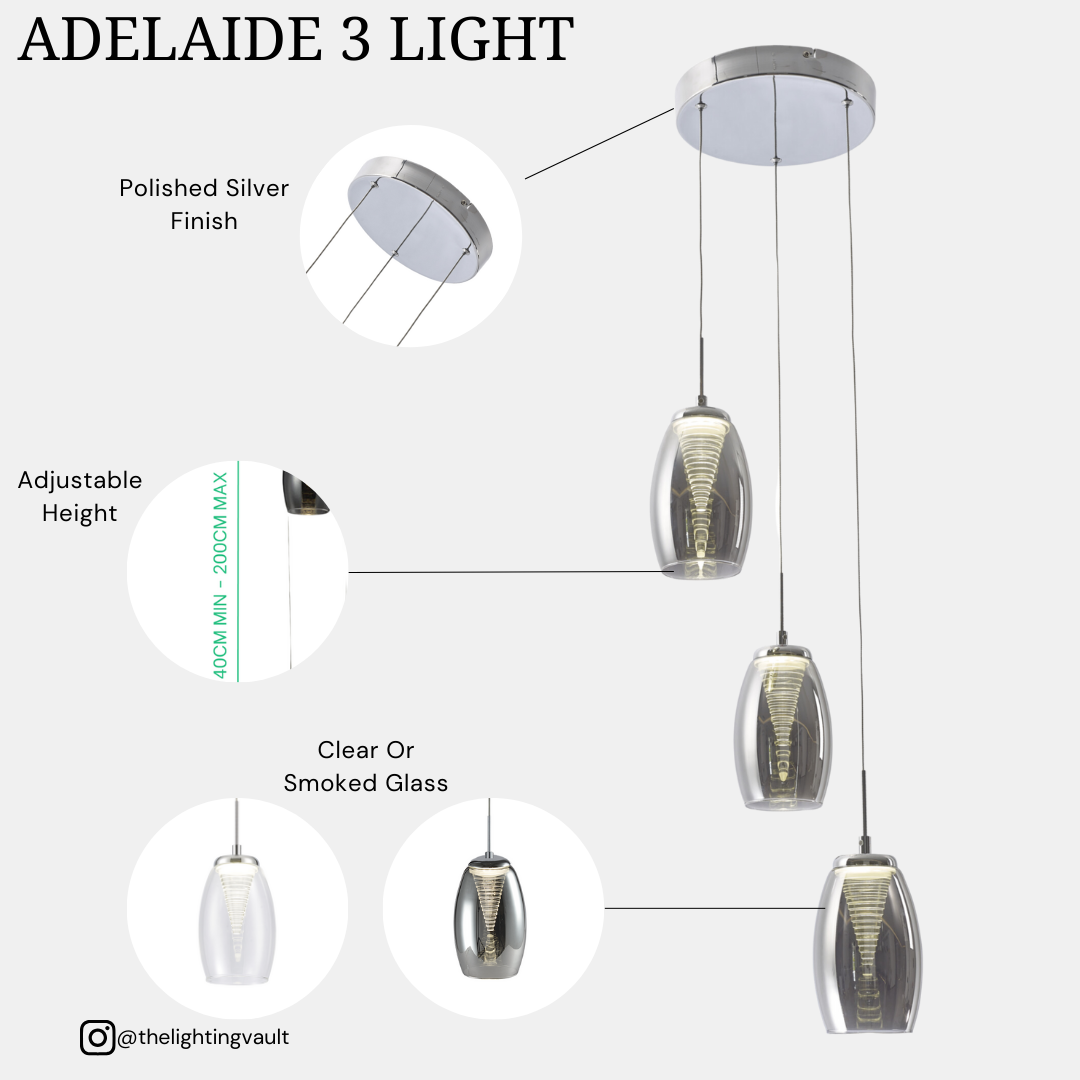 Adelaide 3lt Spiral Pendant - 2 COLOURS