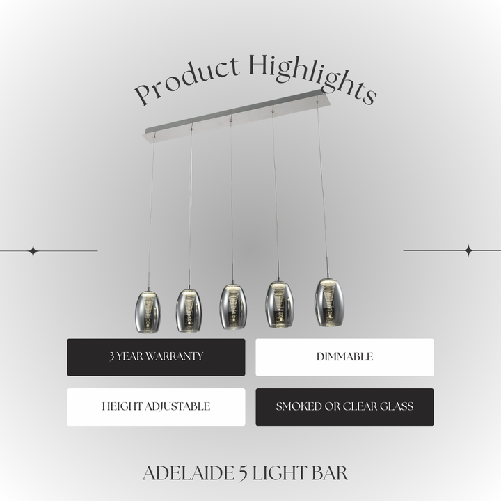 Adelaide 5 Light Pendant Bar
