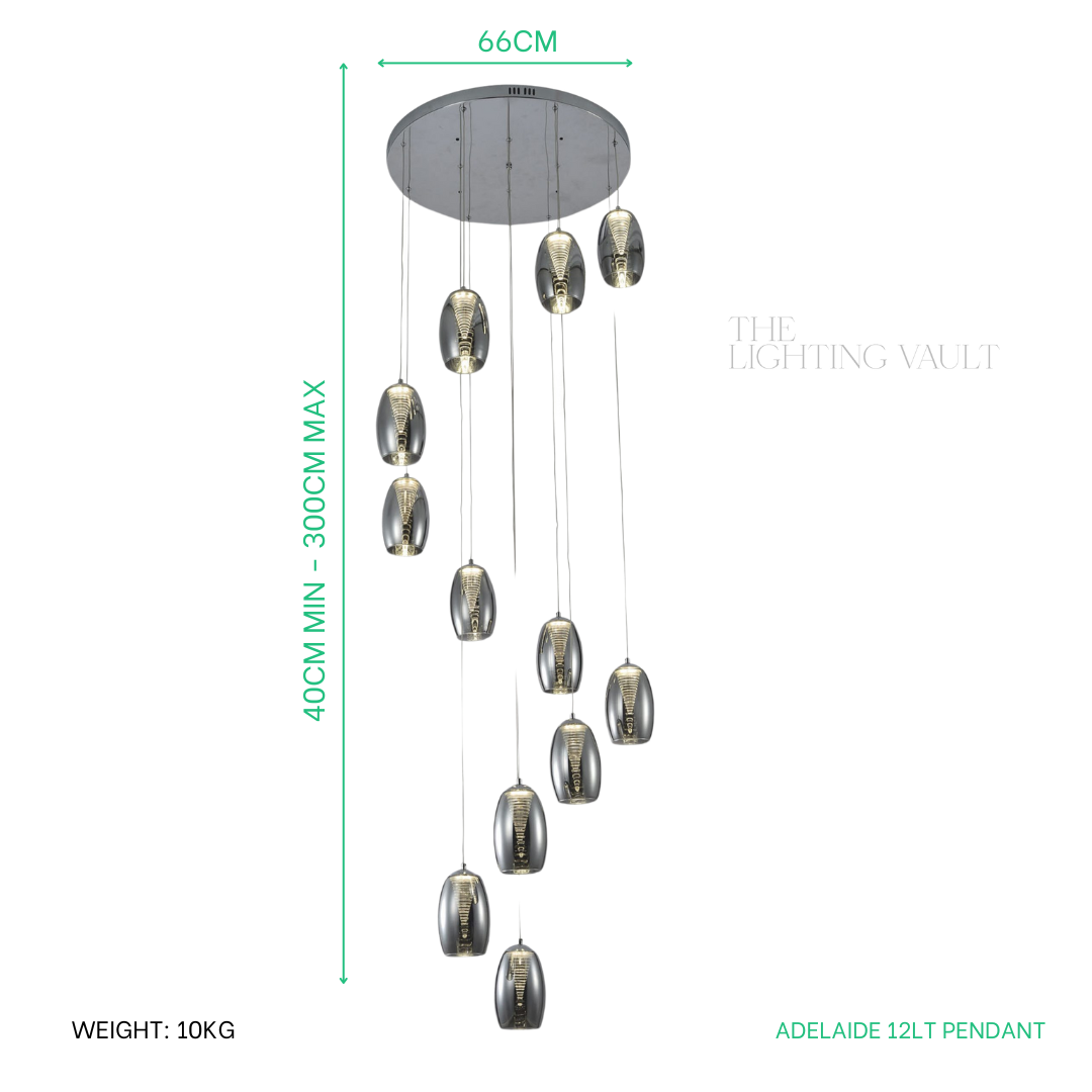 Adelaide 12lt Spiral Pendant - 2 COLOURS