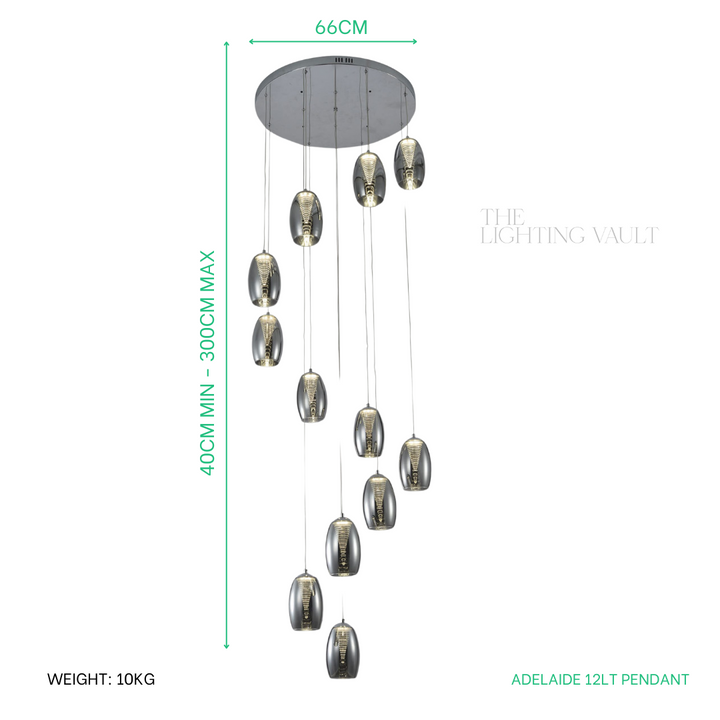 Adelaide 12lt Spiral Pendant - 2 COLOURS