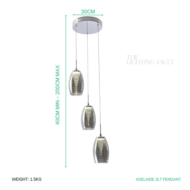 Adelaide 3lt Spiral Pendant - 2 COLOURS