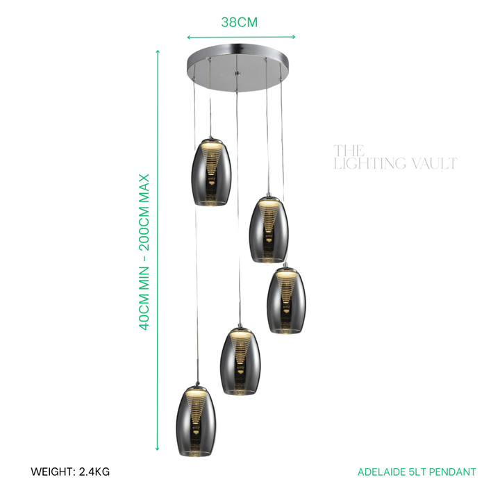 Adelaide 5lt Spiral Pendant - 2 COLOURS