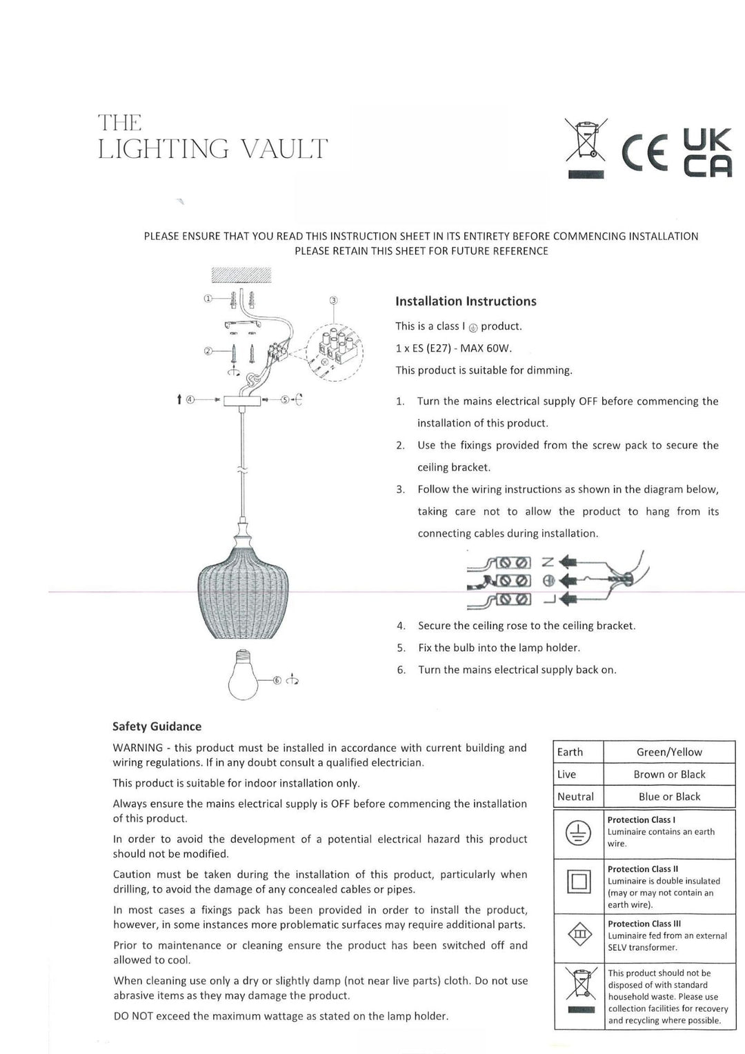 Bedford Smoked Glass Pendant