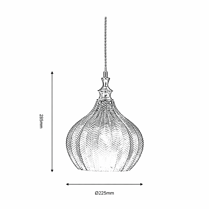 Bedford Smoked Glass Pendant