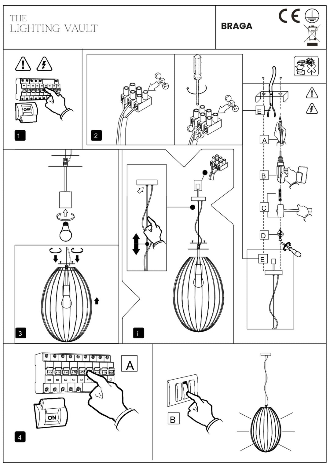 Braga Pendant Light – Ribbed Glass Design