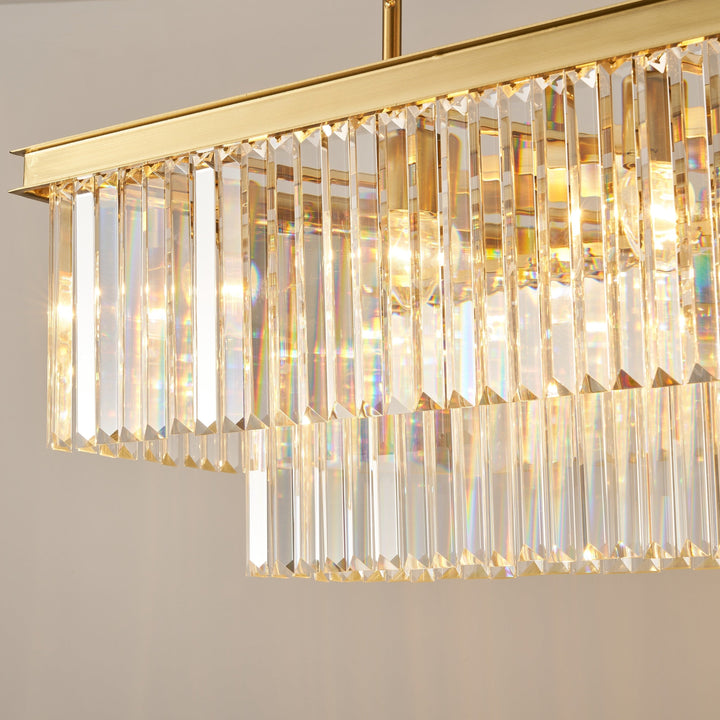 Carolina Rectangular Bar Chandelier Gold