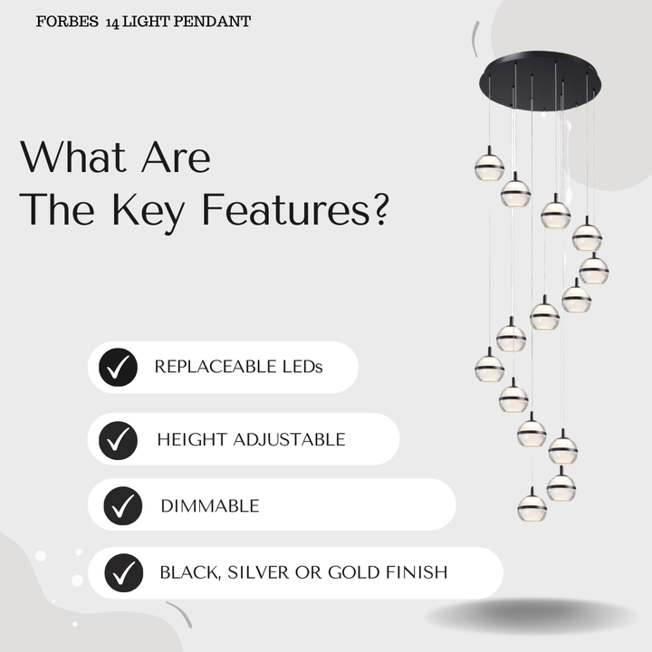 Forbes 14-Light Spiral Pendant