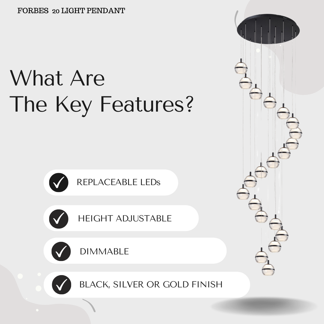 Forbes 20-Light Spiral Staircase Pendant Chandelier