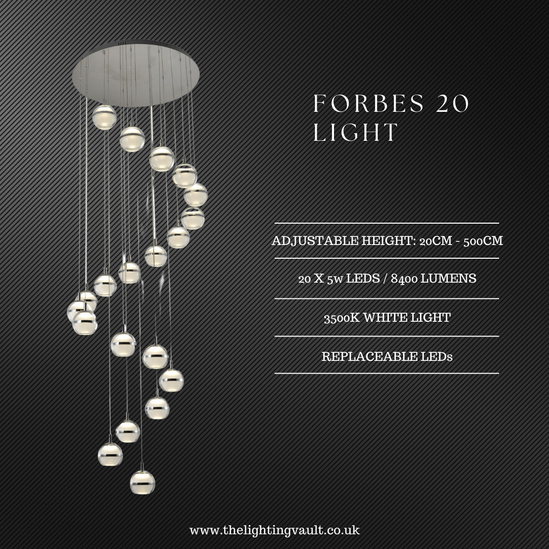 Forbes 20-Light Spiral Staircase Pendant Chandelier