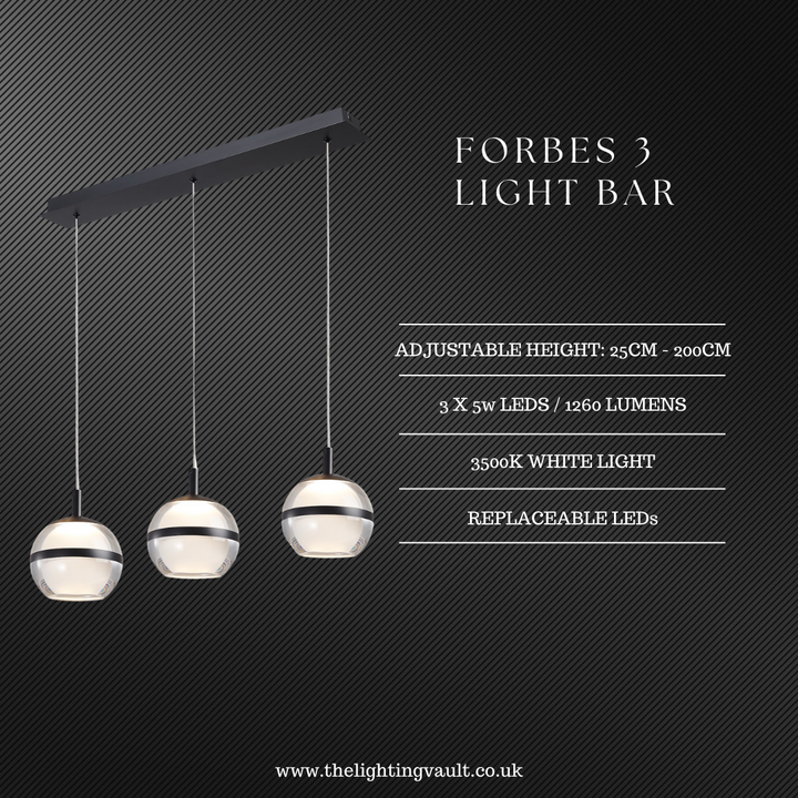 Forbes 3lt Pendant Bar - 3 COLOURS