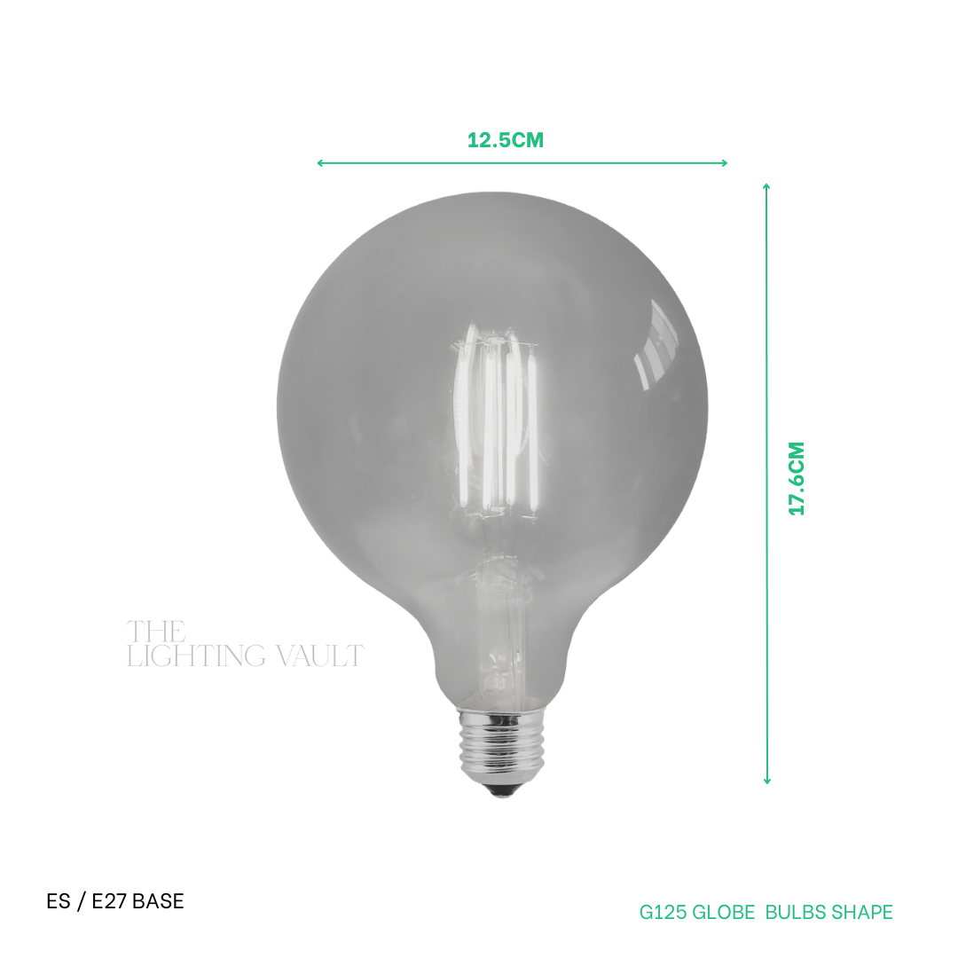 8W G125 XL Globe LED Light Bulb Clear