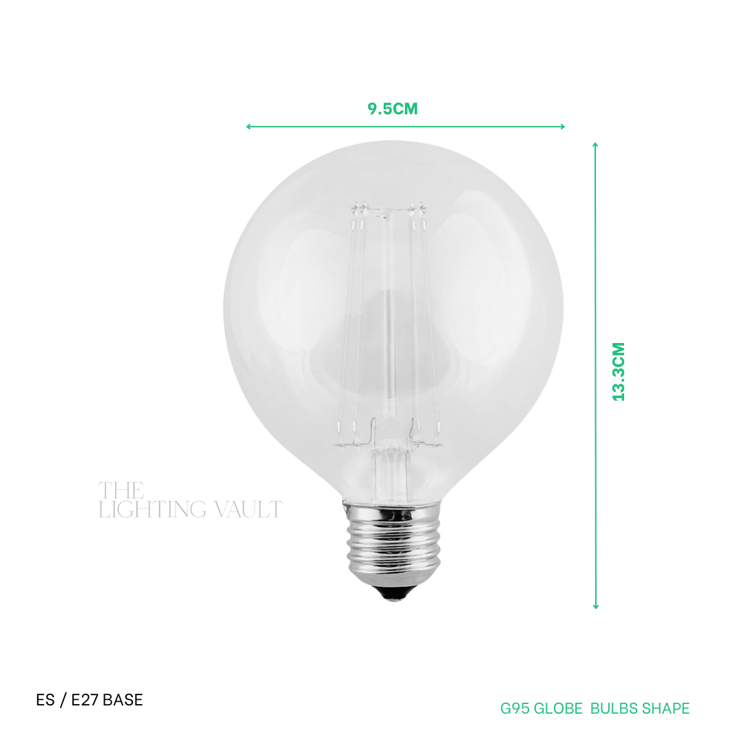 8W G95 Globe LED Light Bulb Opal