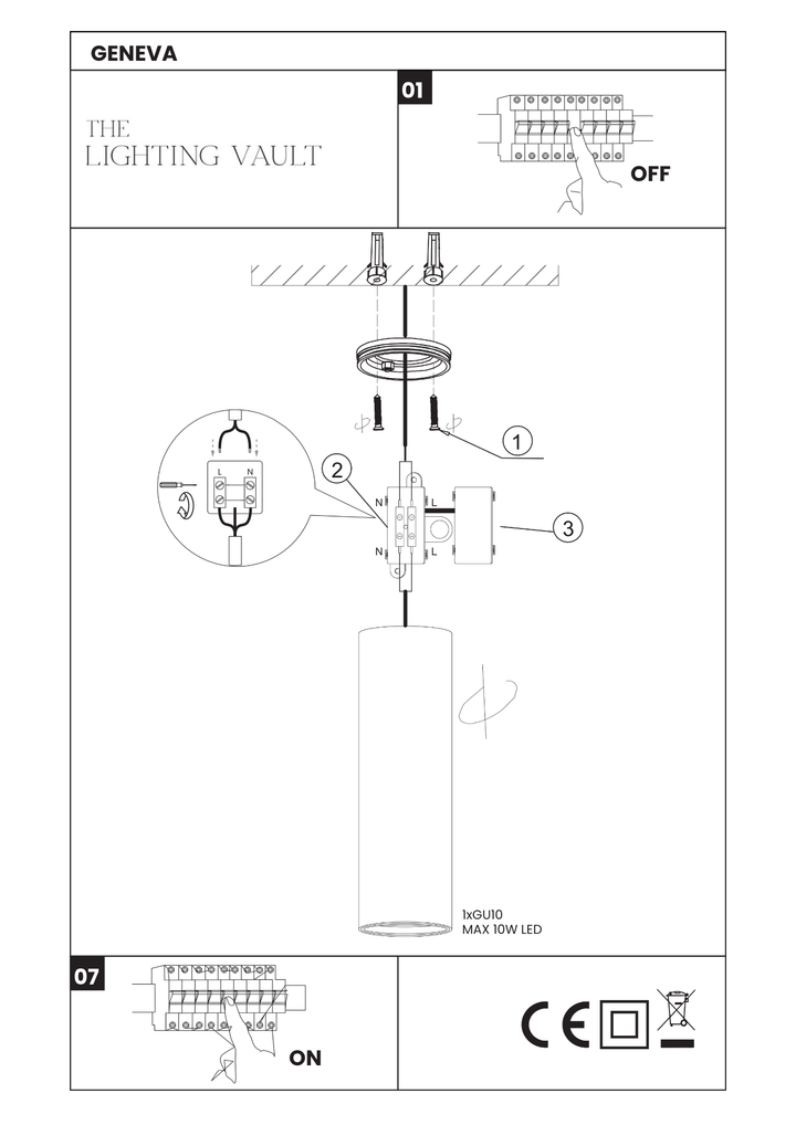 Europa Lighting Geneva Small Flush - 3 COLOURS