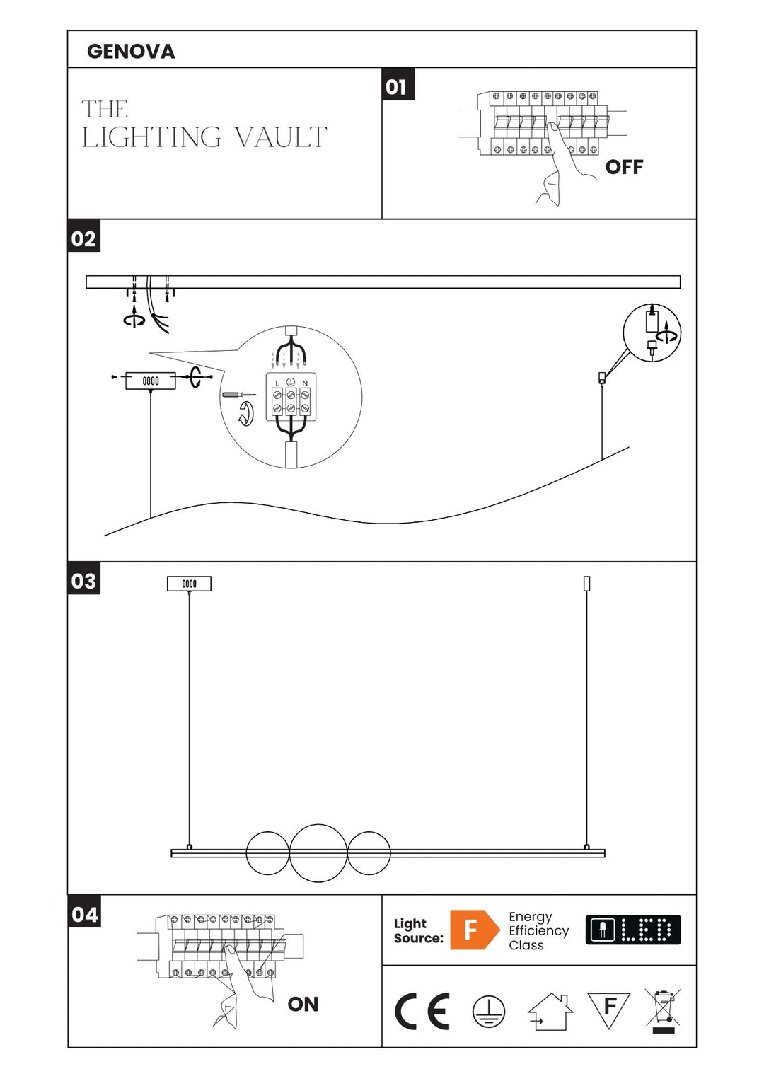 Europa Lighting Genova LED Pendant Bar