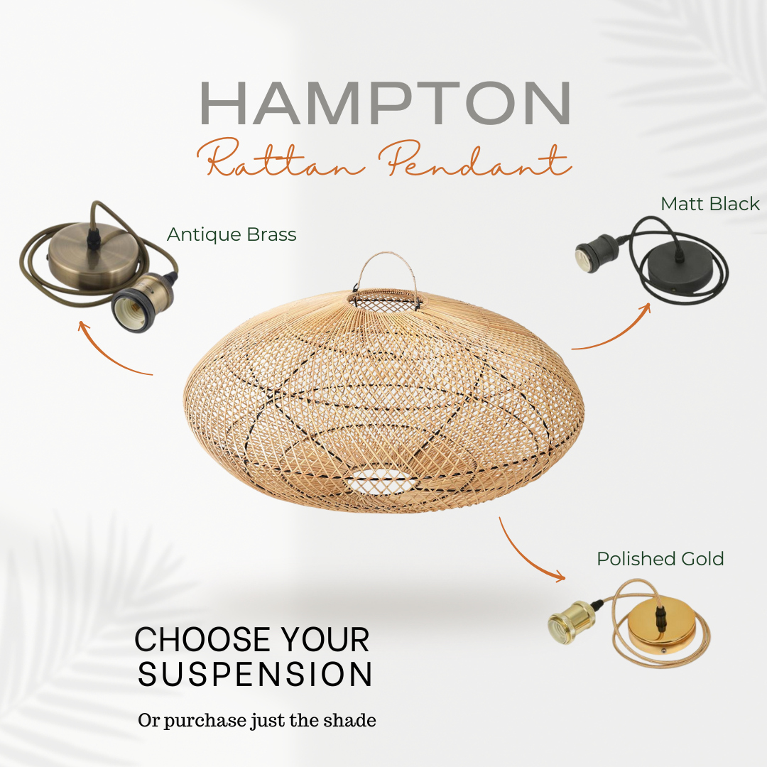 Hampton Large Oval Rattan Pendant Shade