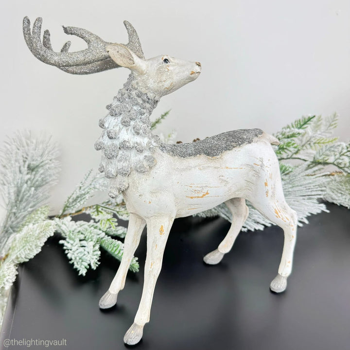 Standing Silver Reindeer Christmas Decoration Ornament