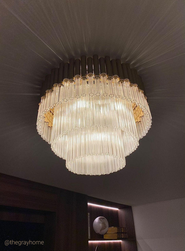 Murcia Large Flush Chandelier – Matt Gold