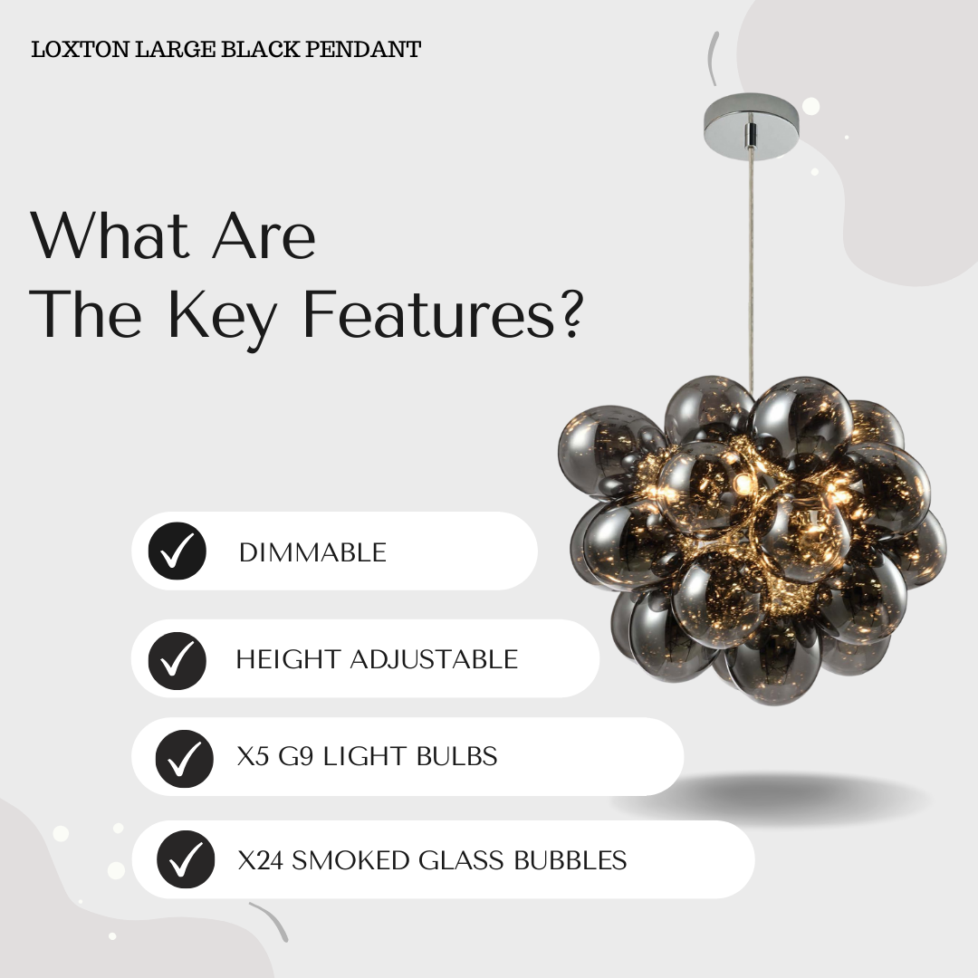 Loxton Large Smoked Bubble Pendant Light