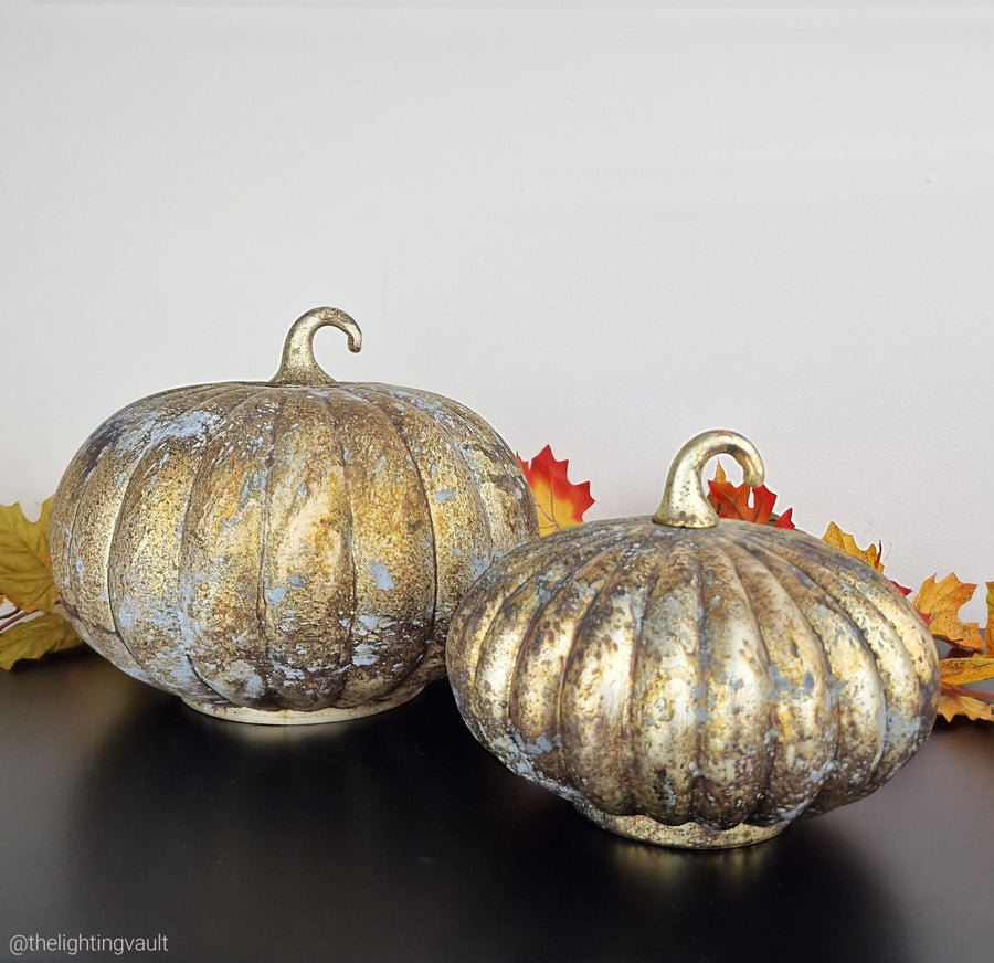 Luxury Bronze Glass Halloween Autumn Pumpkin Home Decor