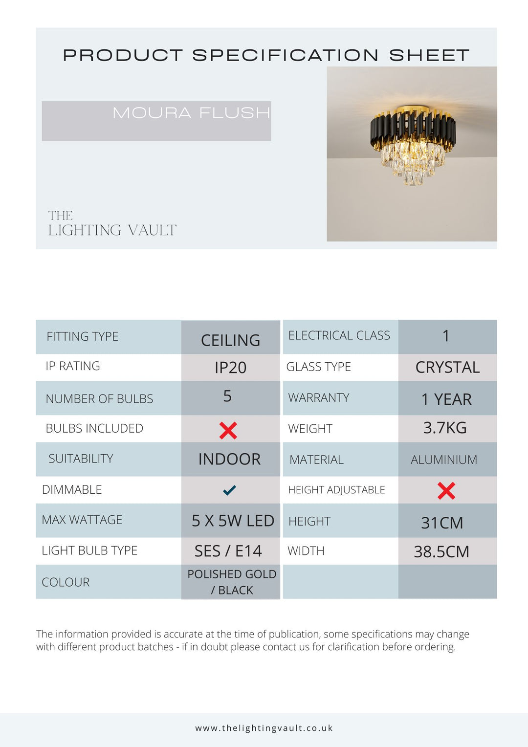 Moura Black & Gold Flush