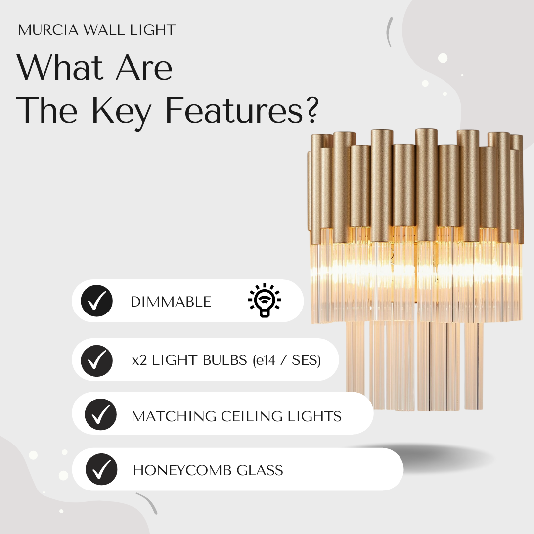 Murcia Wall Light – Gold & Ribbed Glass