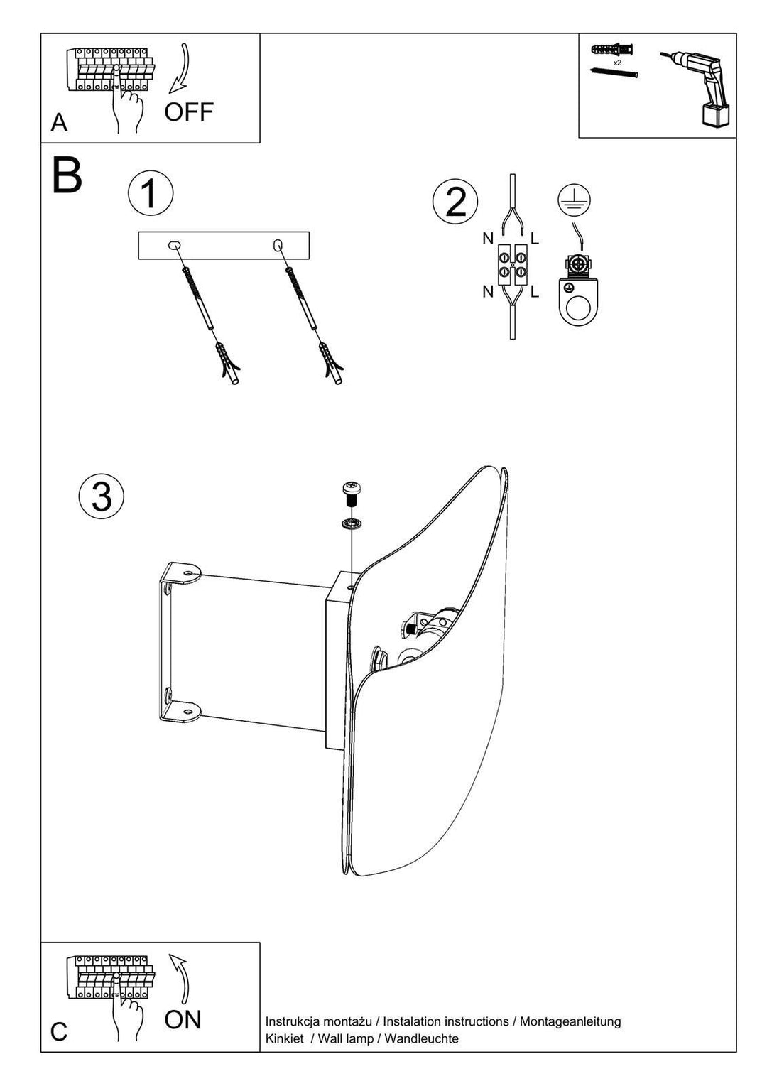 Montreal Large Wall Light 40cm – Modern Up &amp; Down Wall Light