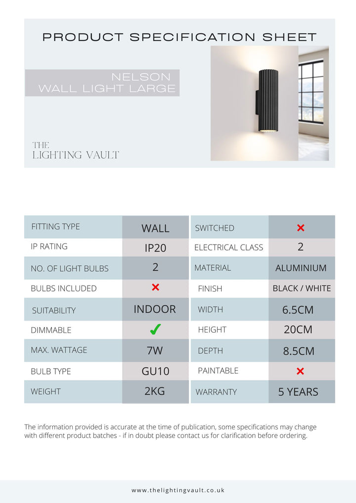 Nelson Wall Light Large - 2 COLOURS