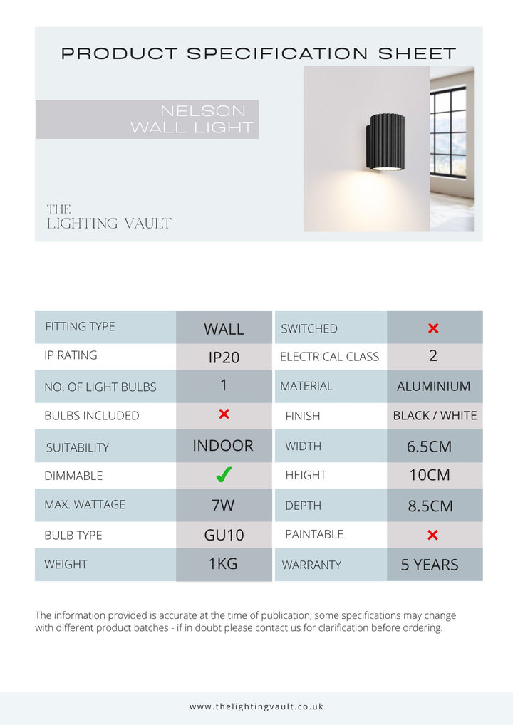 Nelson Wall Light Small - 2 COLOURS