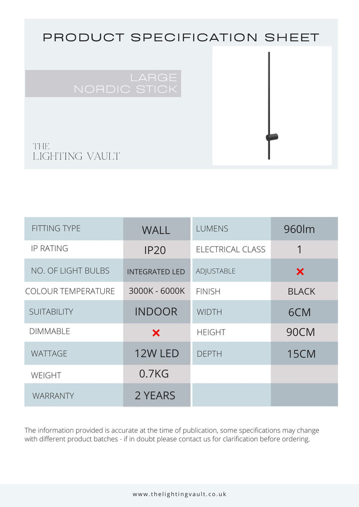 Nordic Stick Wall Light - 3 SIZES