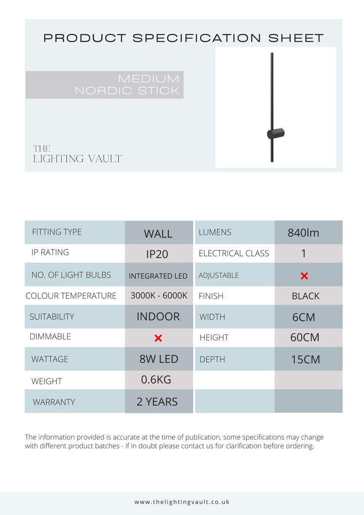 Nordic Stick Wall Light - 3 SIZES