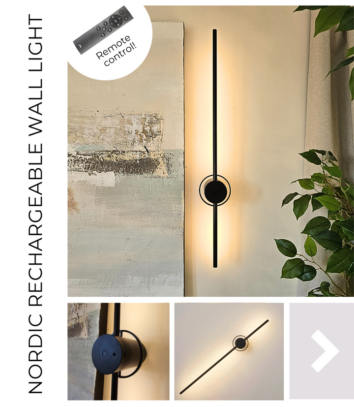 Nordic Stick Rechargeable Remote Wall Light