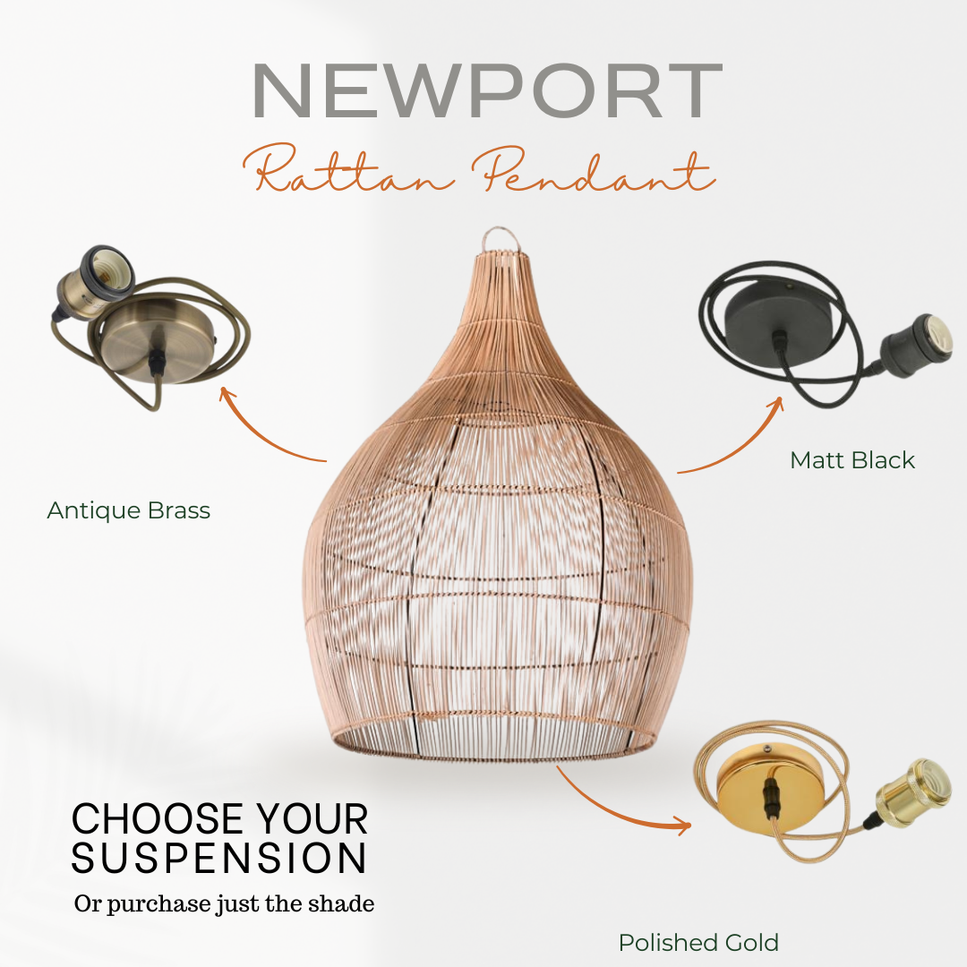 Newport Large Rattan Pendant Shade