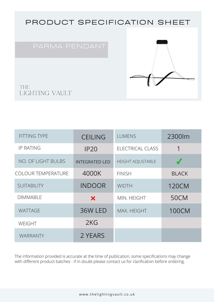 Europa Lighting Parma LED Pendant Bar