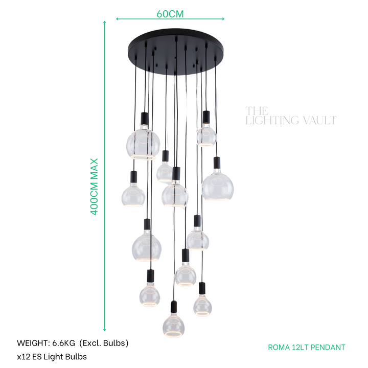 Roma 12lt Spiral Pendant - 2 COLOURS