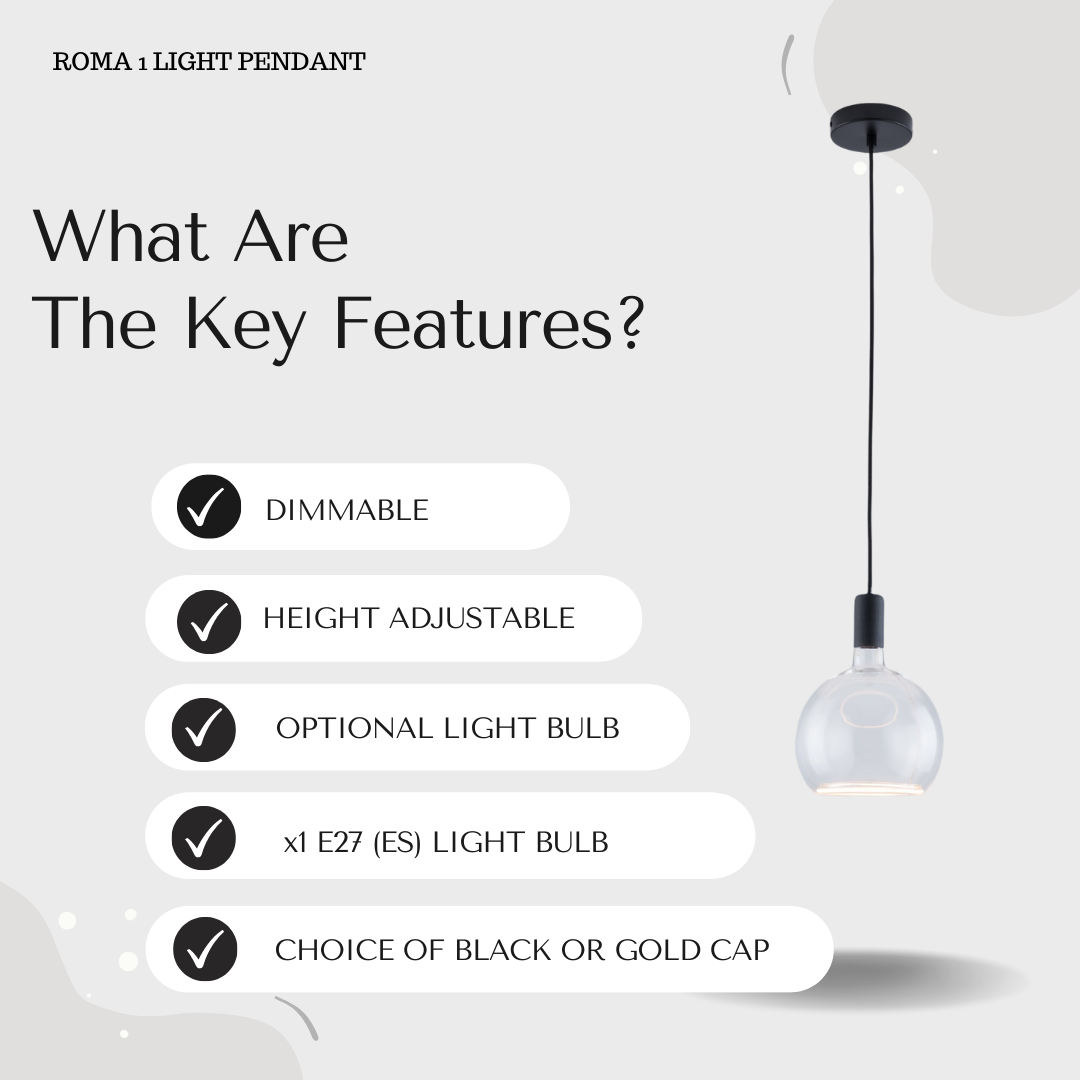 Roma Single Pendant – Aura Ring LED Bulb