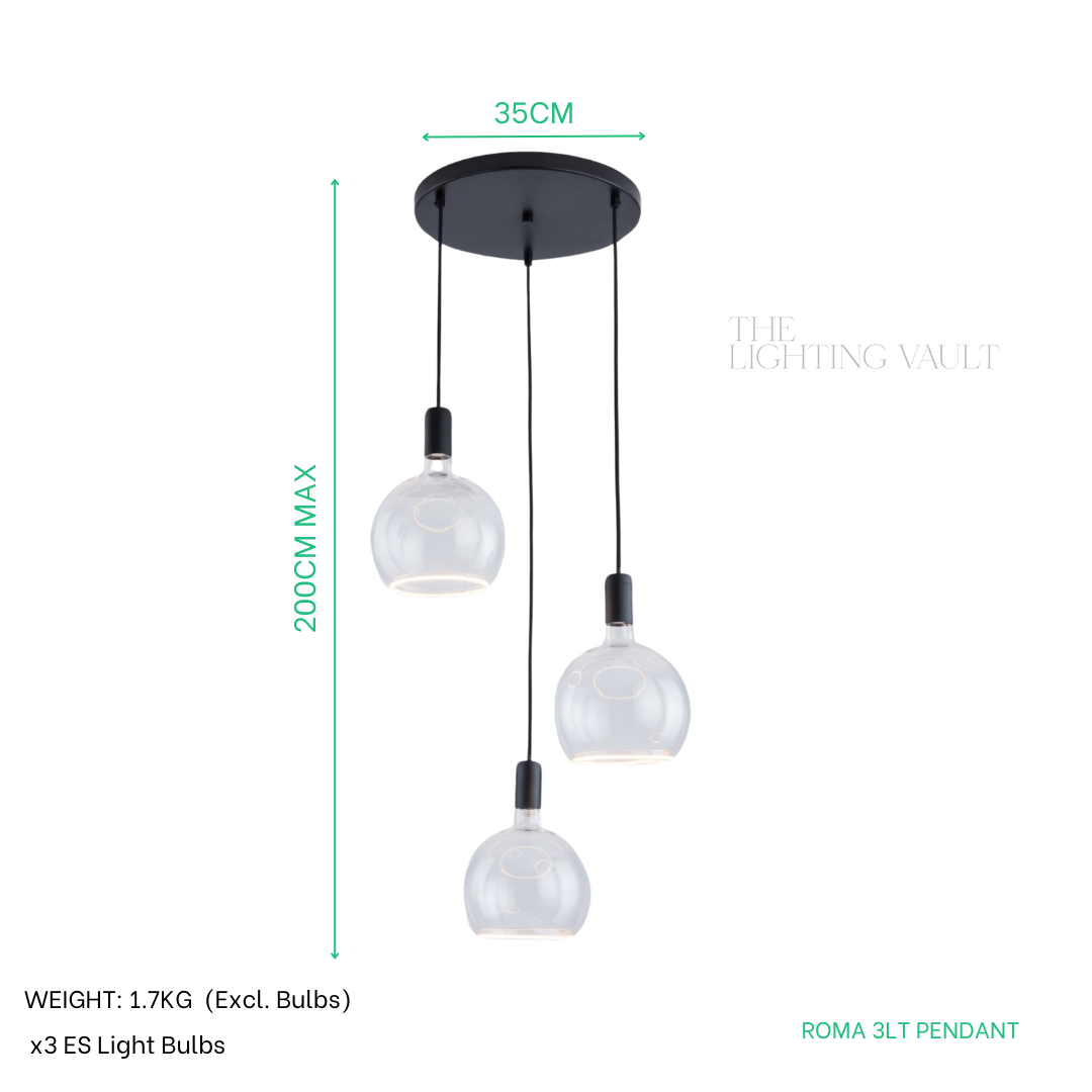 Roma 3lt Spiral Pendant - 2 COLOURS