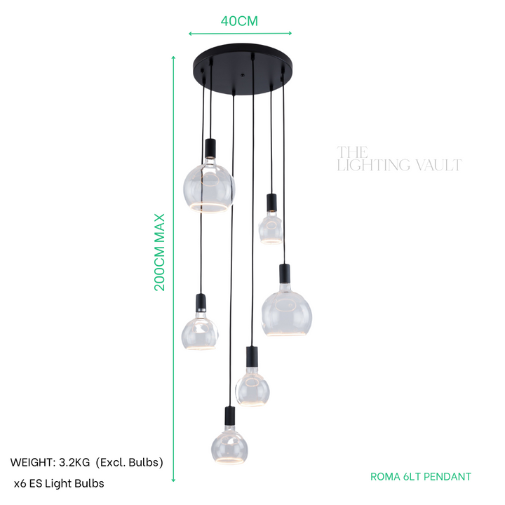 Roma 6lt Spiral Pendant - 2 COLOURS