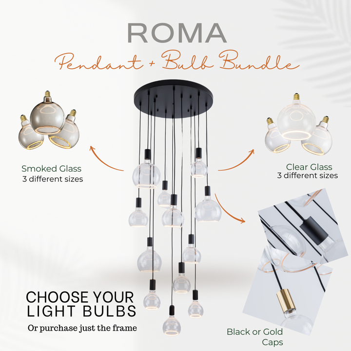 Roma 12lt Spiral Pendant - 2 COLOURS