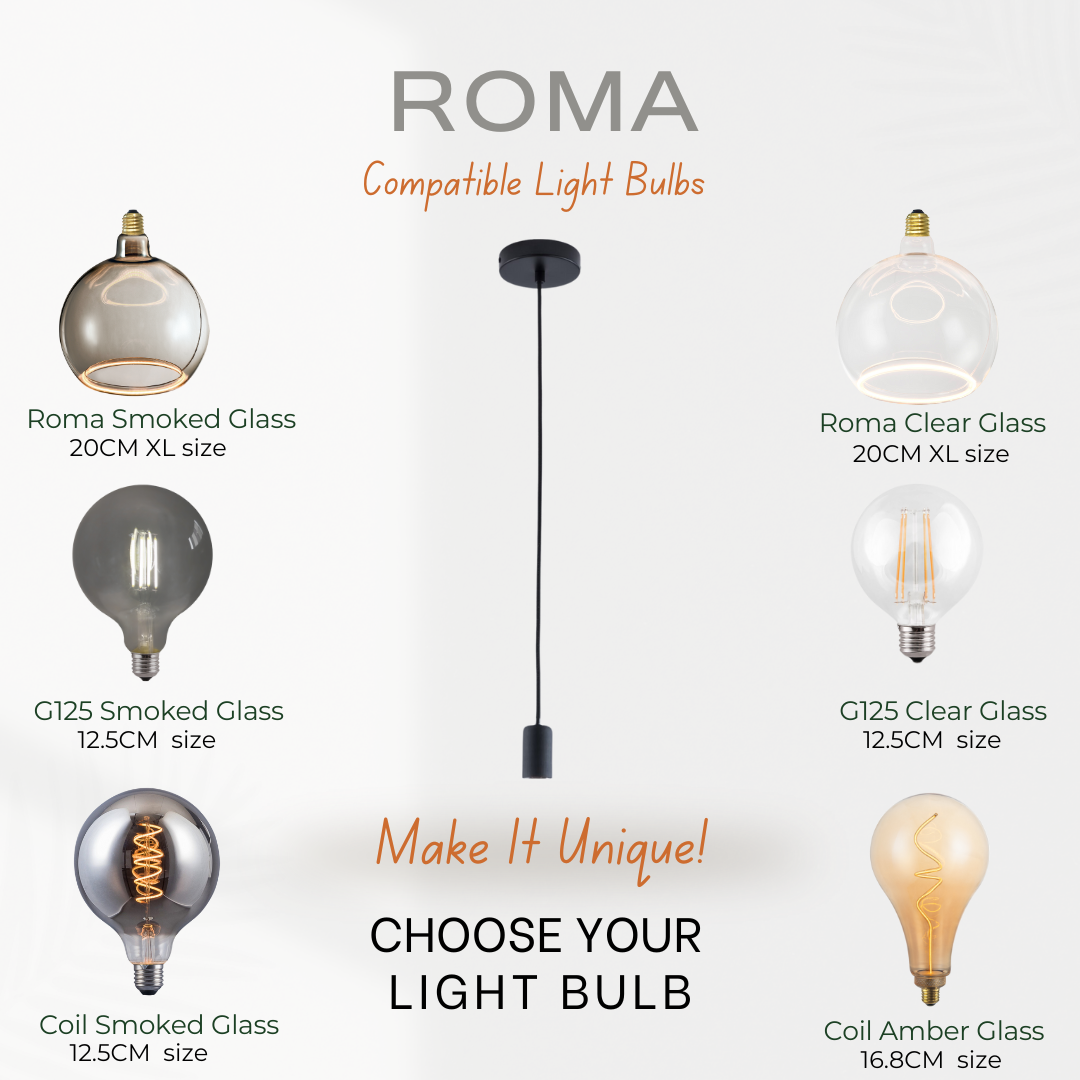 Roma Single Pendant – Aura Ring LED Bulb