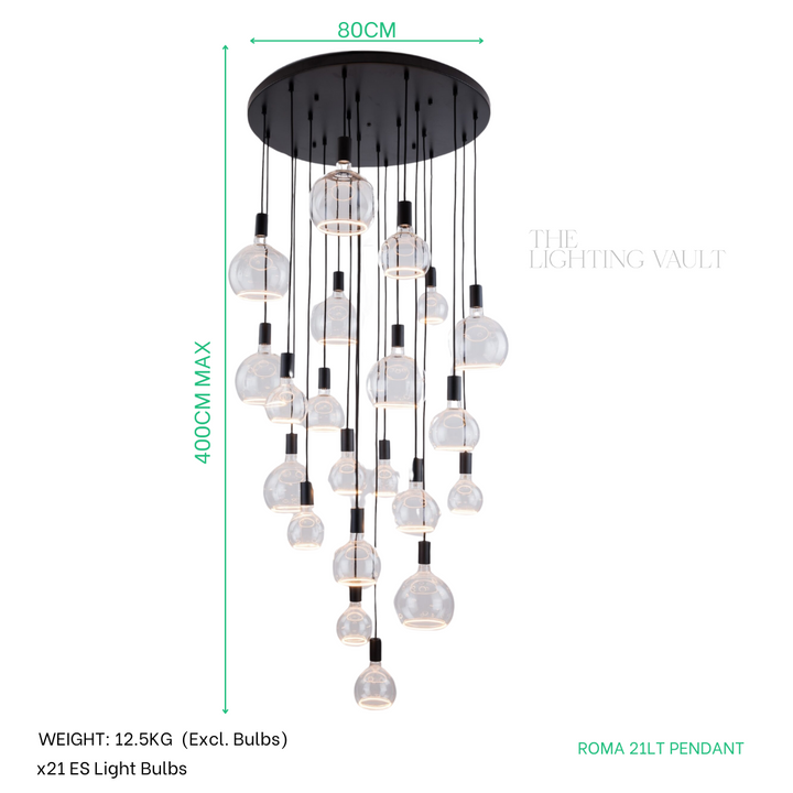 Roma 21lt Spiral Pendant - 2 COLOURS