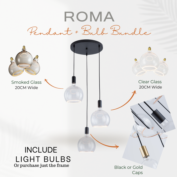 Roma 3lt Spiral Pendant - 2 COLOURS