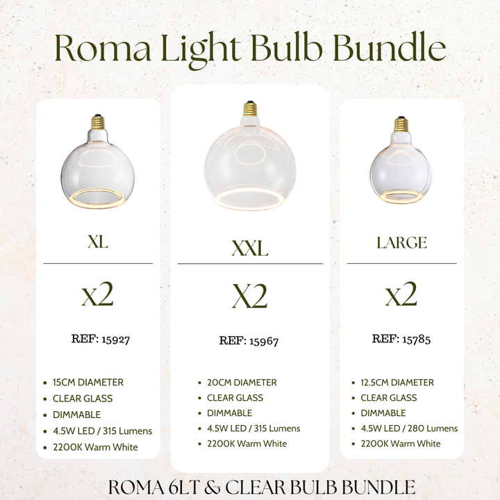 Roma 6LT Spiral Pendant – Ring Bulb Design