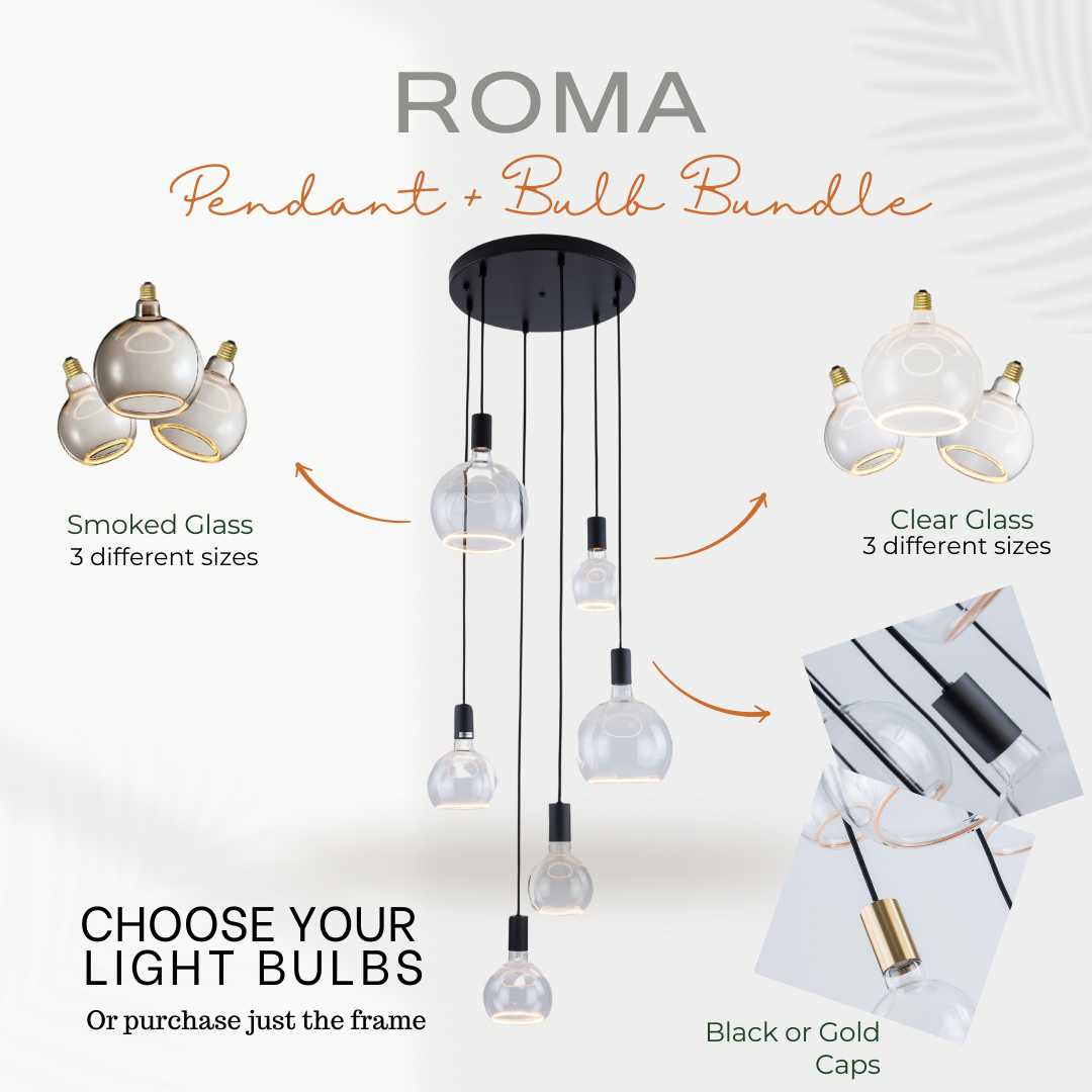 Roma 6LT Spiral Pendant – Ring Bulb Design