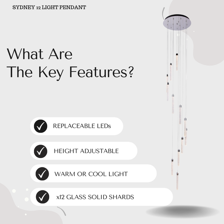 Sydney 12-Light Spiral Pendant Chandelier