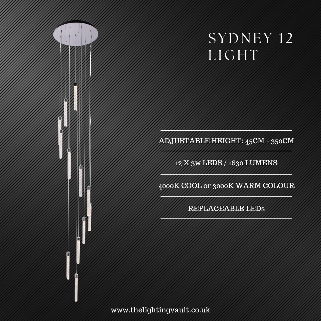 Sydney 12-Light Spiral Pendant Chandelier
