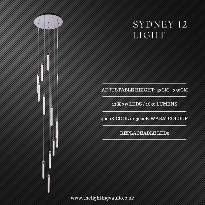 Sydney 12-Light Spiral Pendant Chandelier