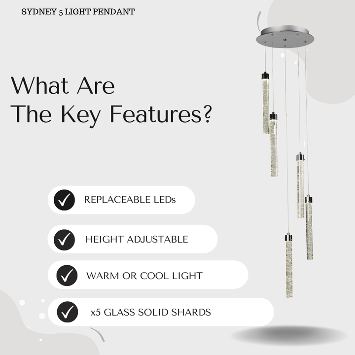 Sydney 5-Light Spiral Pendant Chandelier